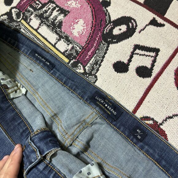 Vintage Y2K Lucky Brand Jeans 40x32 410 Athletic Slim Fit Blue Denim Pants Mens - Picture 5 of 5